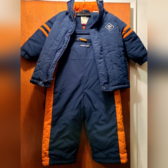 Timberland Other - Timberland kids dark Blue & Orange snow suit bib&jacket ❄️ set sz 2T